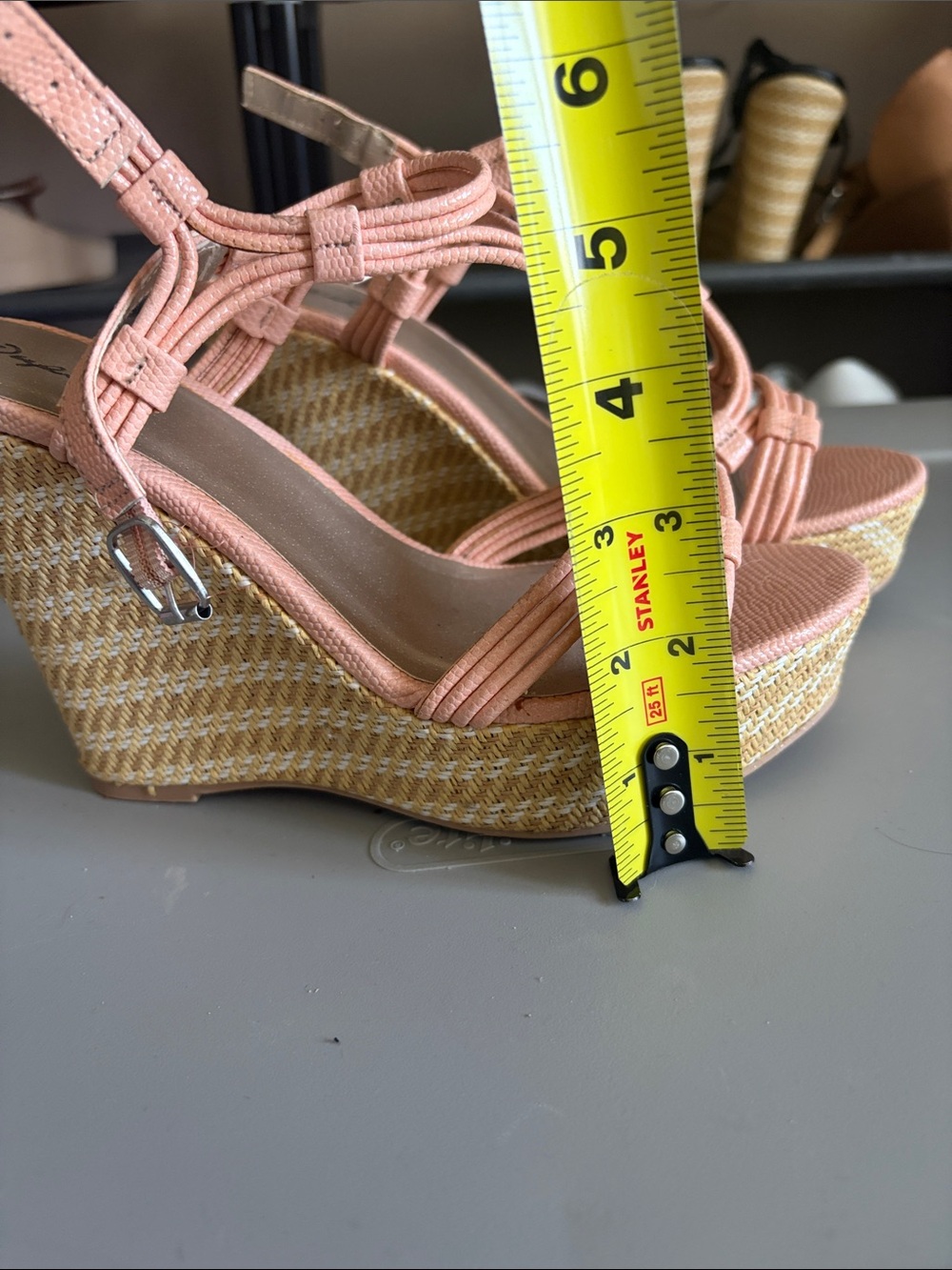 Qupid Women's Peach Strappy wedge Sandals 7.5 NWOT - Picture 7 of 7